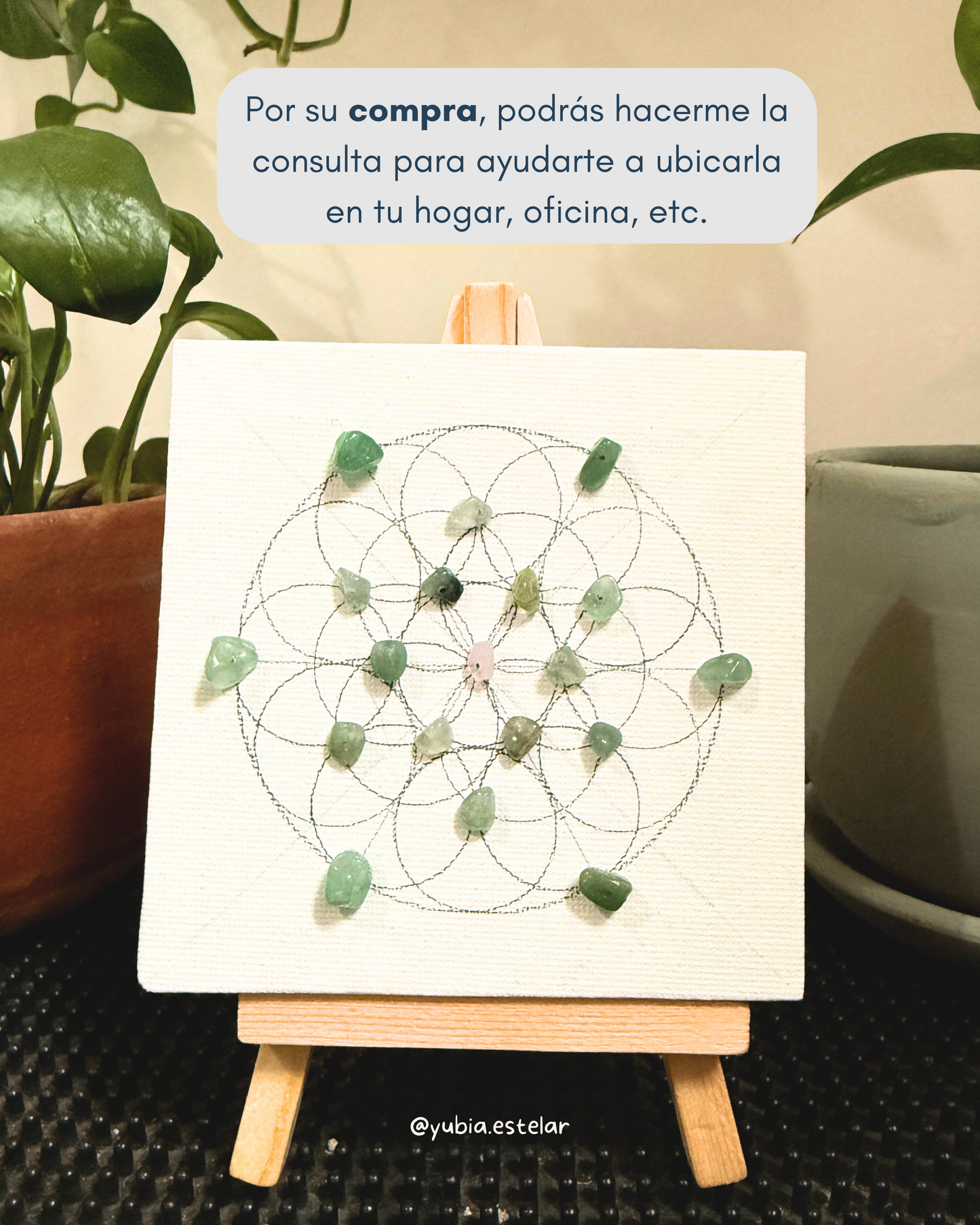 Mandala con cuarzos