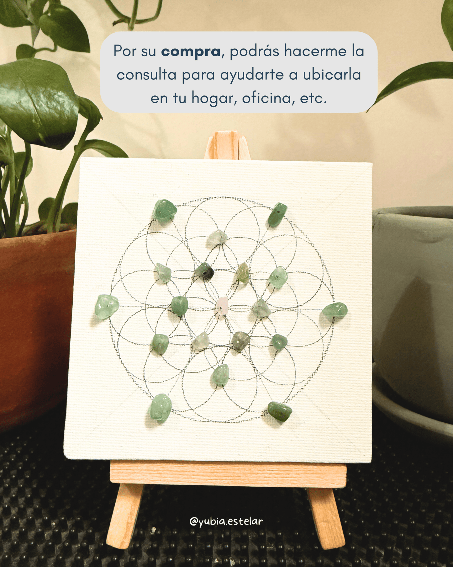 Mandala con cuarzos - Yubia Estelar