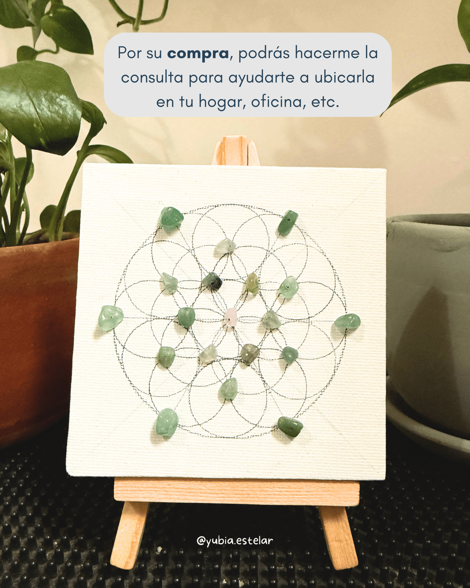 Mandala con cuarzos - Yubia Estelar